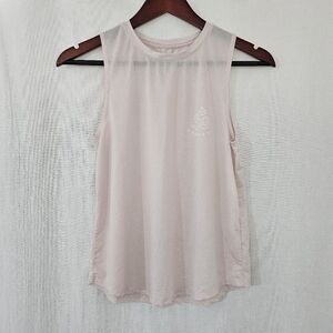 Spiritual Gangster Tank Top in Light Pink & White Women's Size S